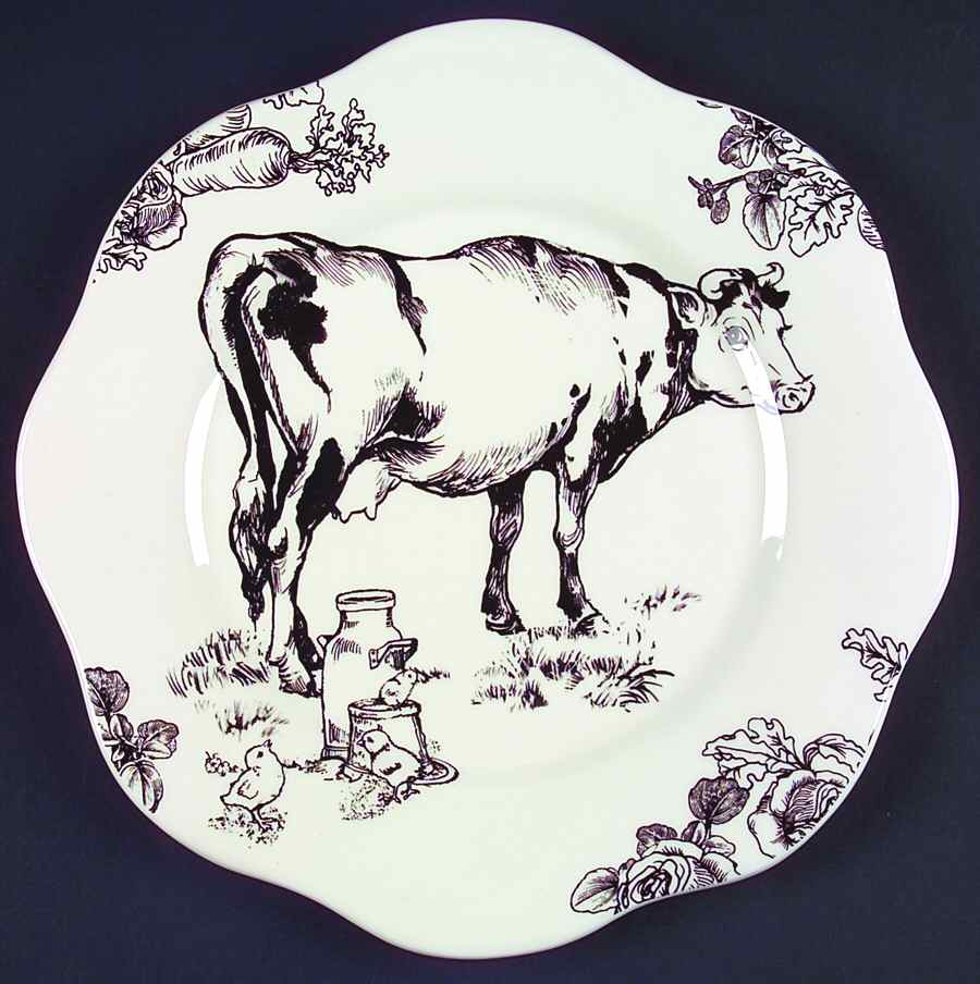 Barnyard Toile Large Dinner Plate by Sadek-1