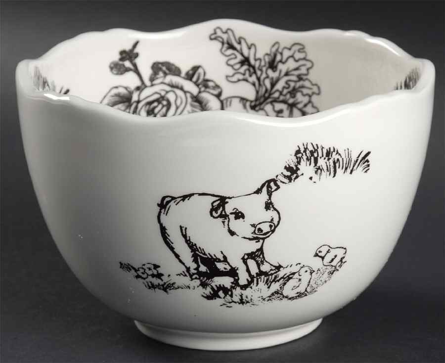 Barnyard Toile Soup/Cereal Bowl by Sadek-1