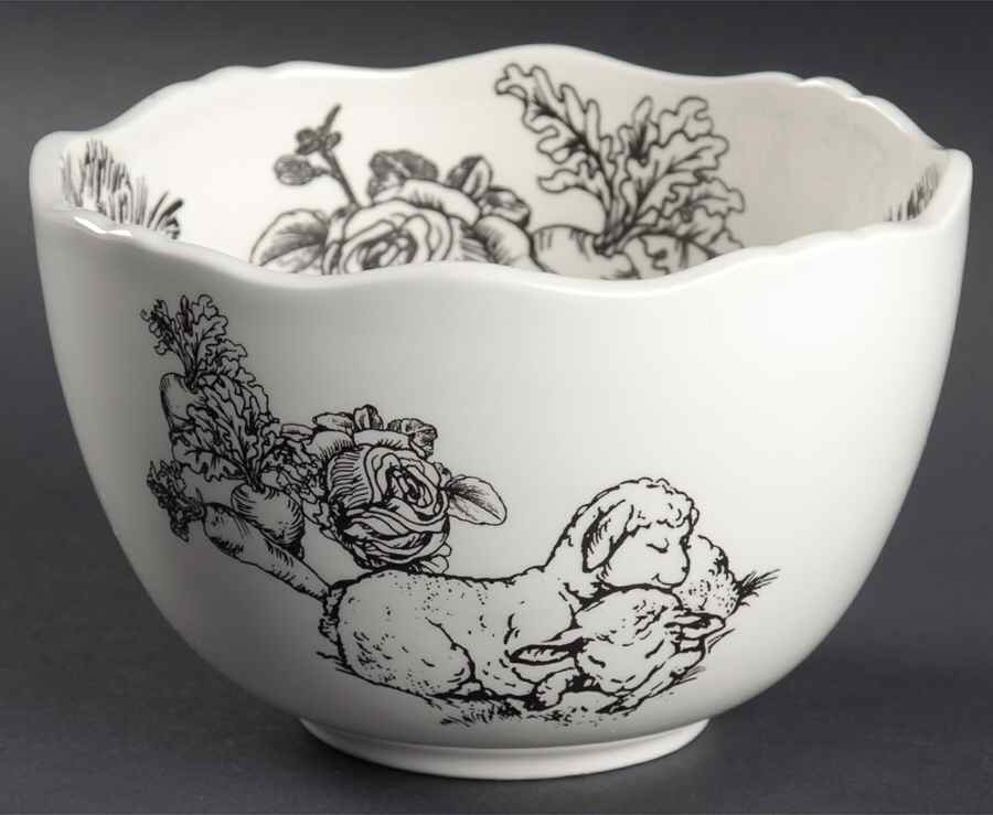 Barnyard Toile Soup/Cereal Bowl by Sadek-1