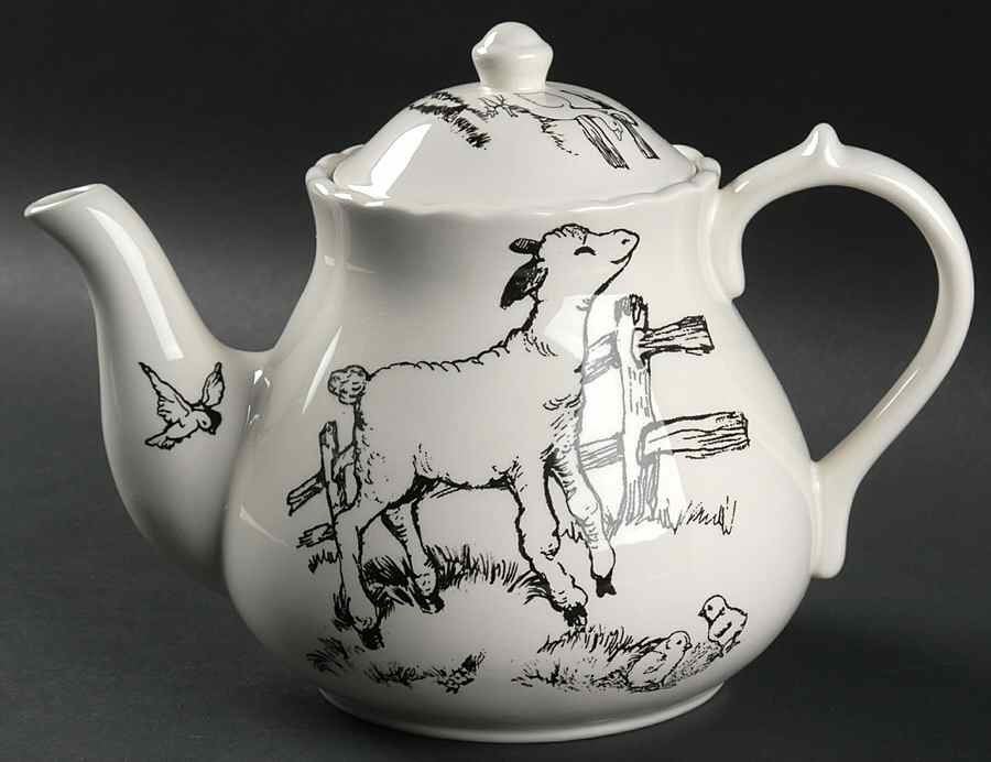Barnyard Toile Teapot & Lid by Sadek-1