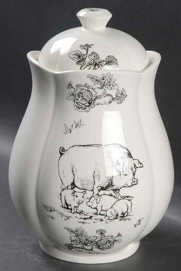 Barnyard Toile Large Canister & Lid by Sadek-1