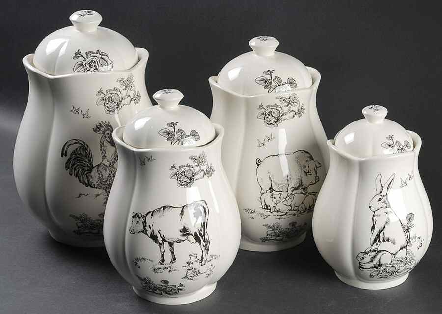 Barnyard Toile (4 Piece) Canister Set (Box Set) by Sadek-1