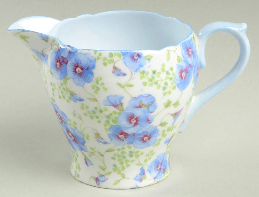 Blue Pansy Chintz Mini Creamer by Shelley-1
