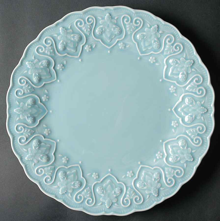 Java Blue Majolica Service Plate (Charger) by Sadek-1