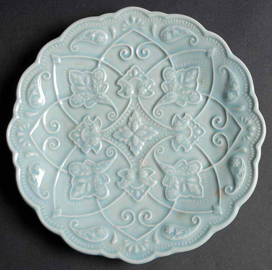 Java Blue Majolica Salad Plate by Sadek-1