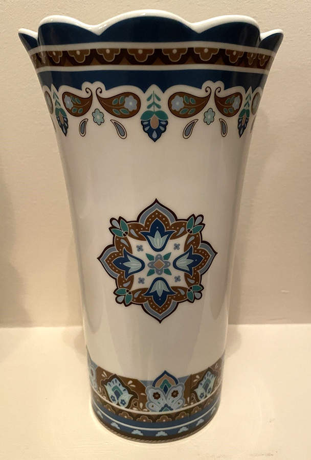 Java Blue 8" Vase by Sadek-1