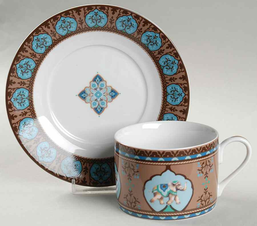 Java Blue Flat Cup & Saucer Set by Sadek-1