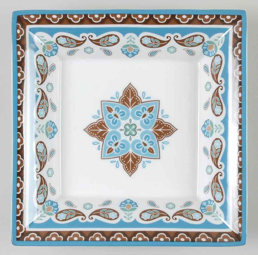Java Blue Square Salad Plate by Sadek-1