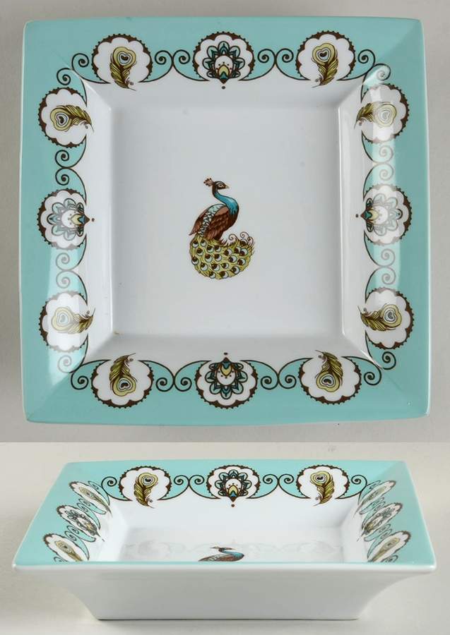 Peacock 7" Square Dish by Sadek-1