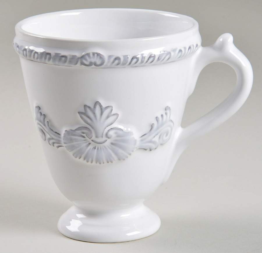 Antique White Majolica Mug by Sadek-1