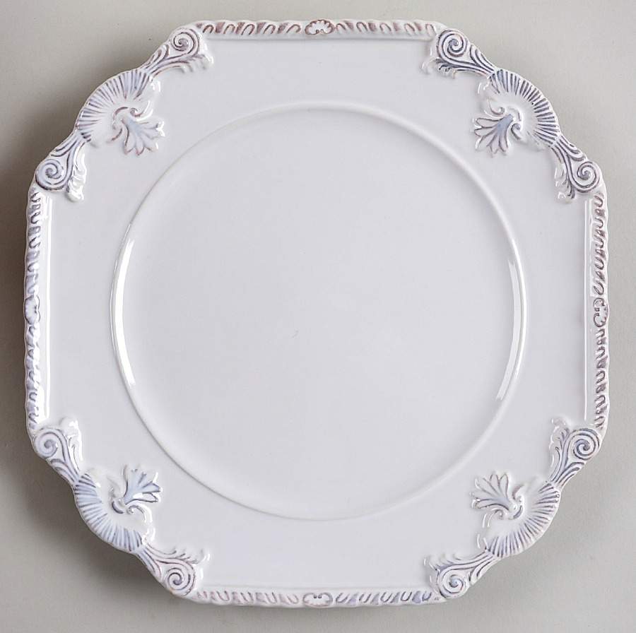 Antique White Majolica Dinner Plate by Sadek-1