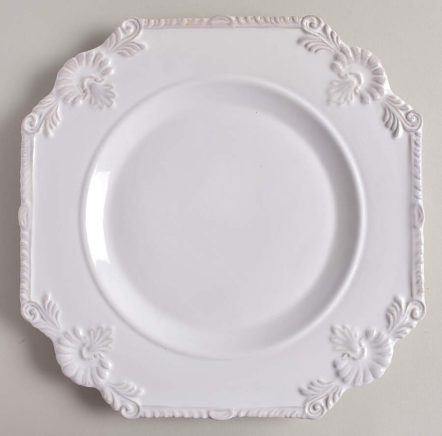 Antique White Majolica Service Plate (Charger) by Sadek-1