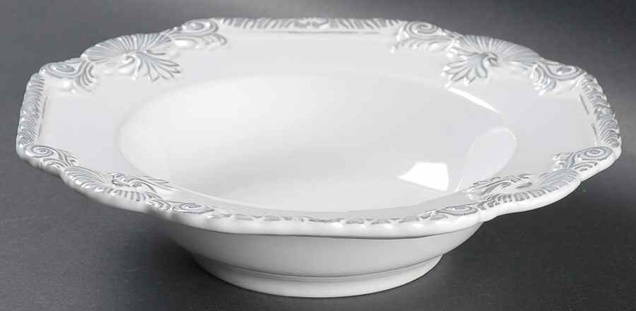 Antique White Majolica Soup/Cereal Bowl by Sadek-1