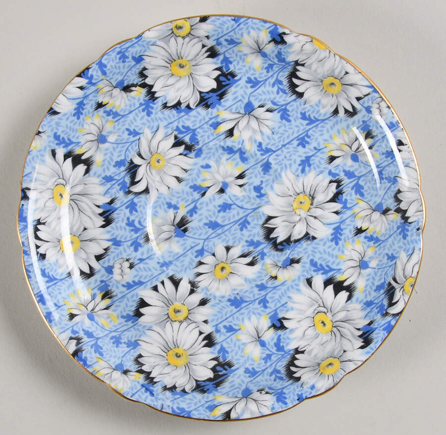 Blue Daisy (Gold Trim) Saucer by Shelley-1