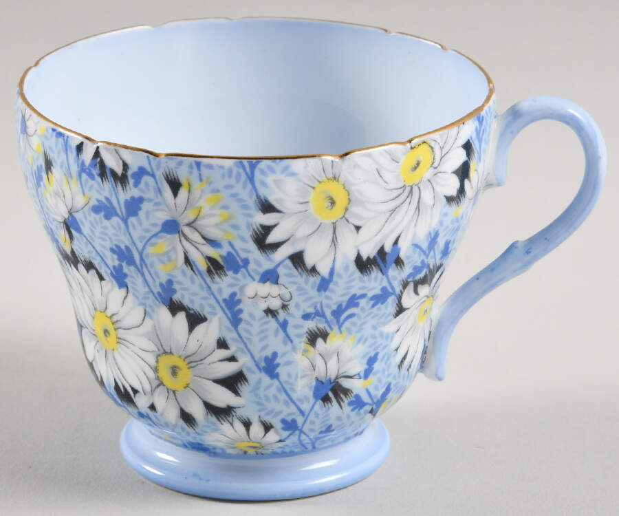 Blue Daisy (Gold Trim) Footed Cup by Shelley-1