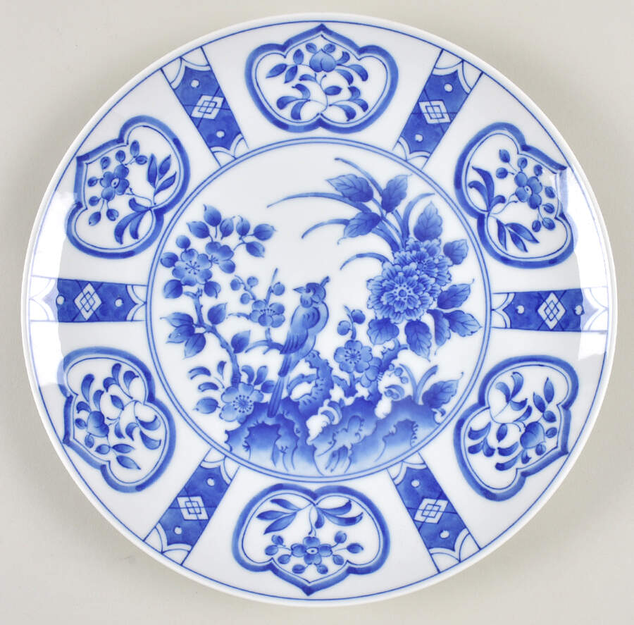 Blue and White Dinner Plate by Sadek-1