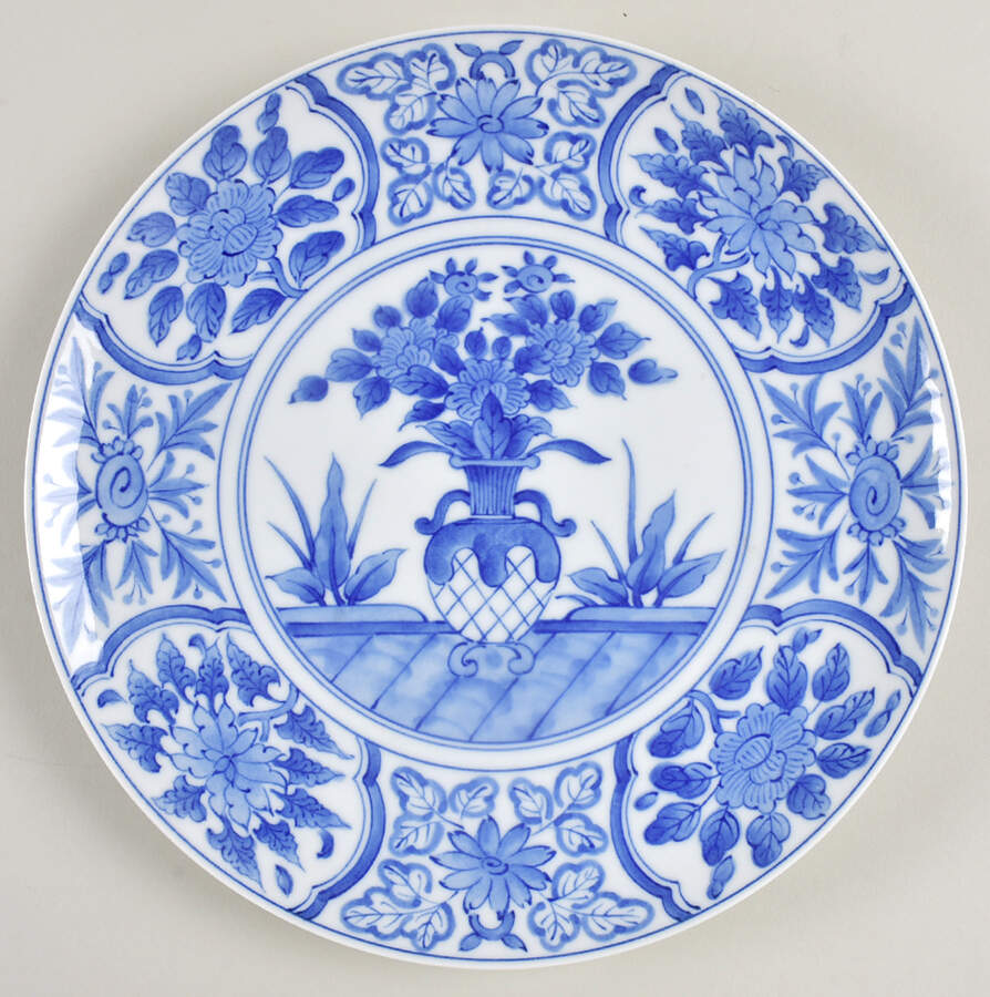 Blue and White Dinner Plate by Sadek-1