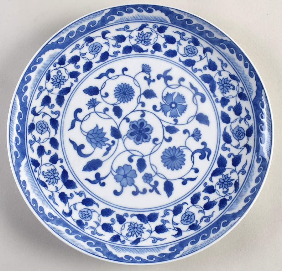 Blue and White Dinner Plate by Sadek-1