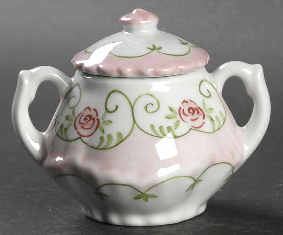Eloise Pink Child's Sugar Bowl & Lid by Sadek-1
