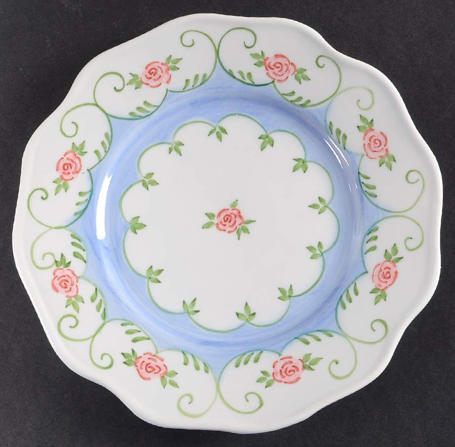 Eloise Blue Salad/Dessert Plate by Sadek-1