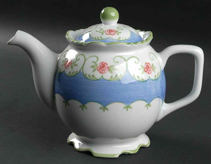 Eloise Blue Teapot & Lid by Sadek-1