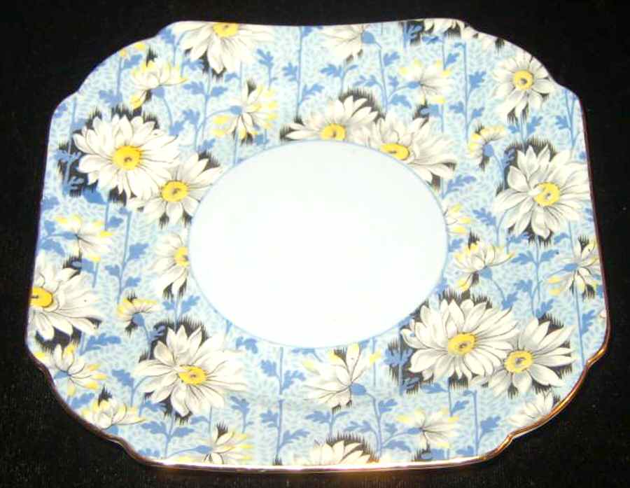 White Daisy Chintz Square Bread & Butter Plate by Shelley-1