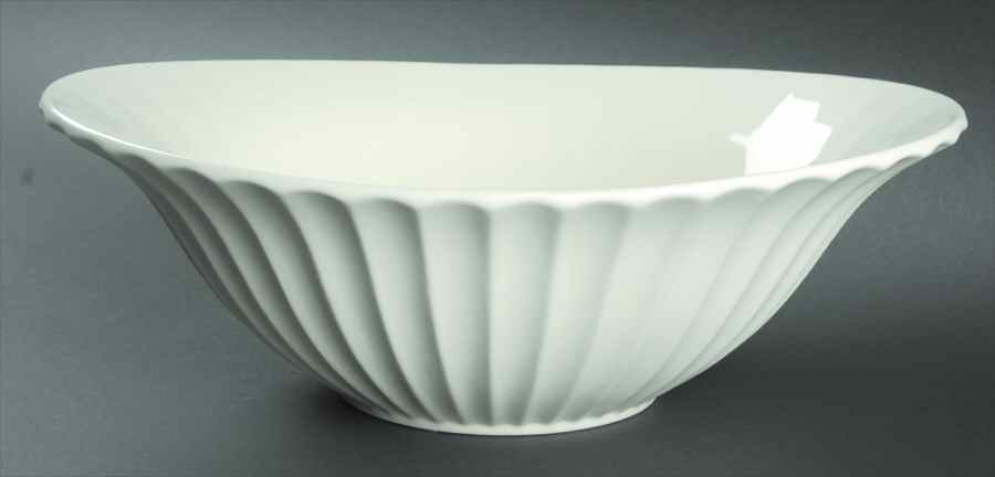 Dynasty White (Matte) 11" Oval Vegetable Bowl by Sasaki-1
