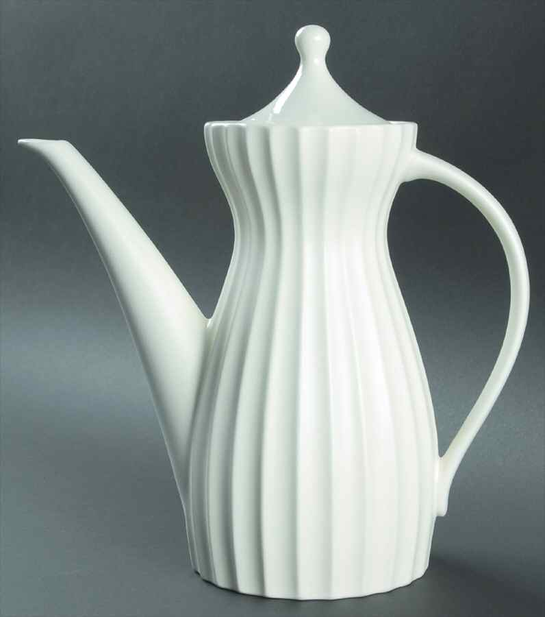 Dynasty White (Matte) Coffee Pot & Lid by Sasaki-1