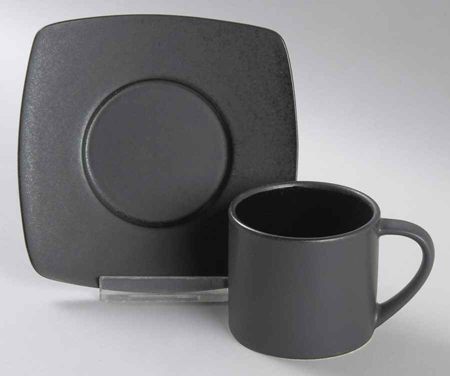 Kyoto Black Espresso Cup and Saucer Set by Sasaki-1