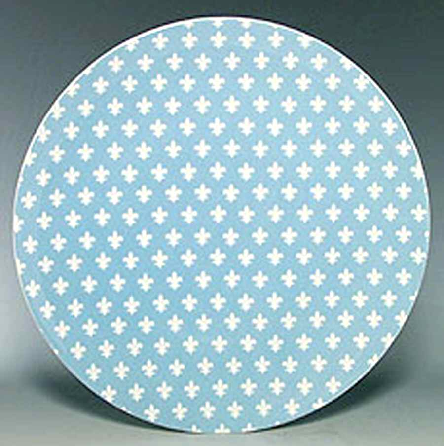 Fleur de Lis Blue 12" Chop Plate (Round Platter) by Studio Nova-1