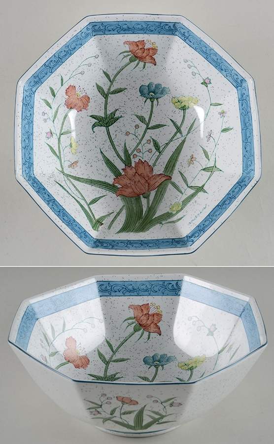 Fleurs de Chantilly 9" Octagonal Vegetable Bowl by Sadek-1
