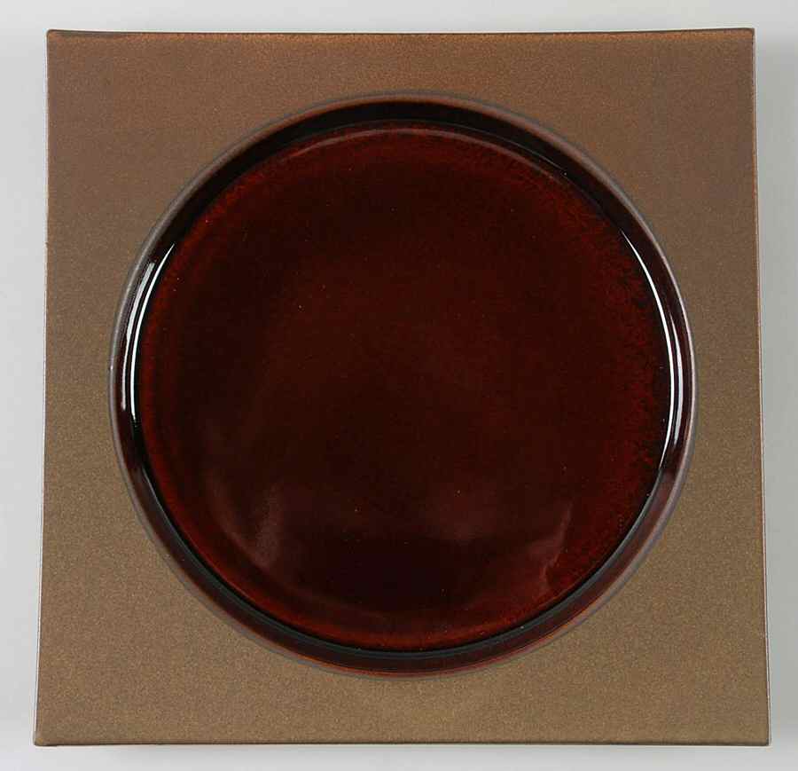 Kyoto Bronze Square Dinner Plate by Sasaki-1