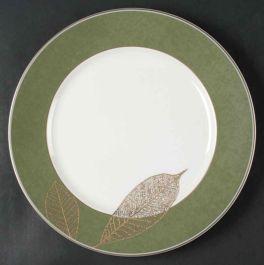 Gold Leaves 12" Chop Plate (Round Platter) by Sasaki-1