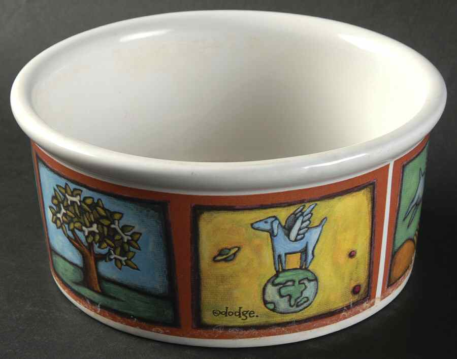 Flight of the Blue Dog Dog Bowl by Signature-1