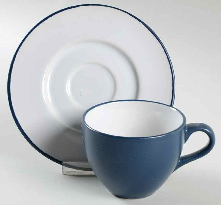 Bay Blue Flat Cup & Saucer Set by Studio Nova-1
