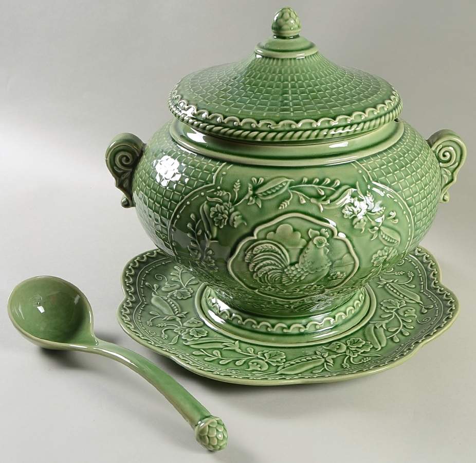 Le Jardin Tureen & Lid w/Ladle & Underplate by Sadek-1