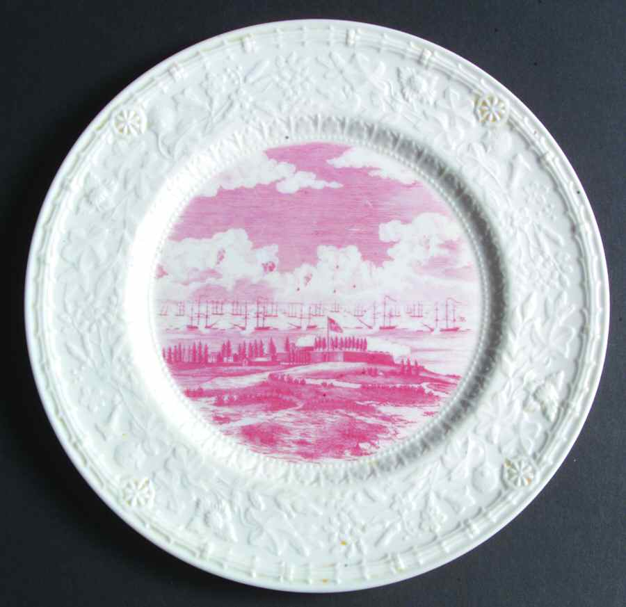 American Legion Auxiliary Pink Dinner Plate by Shenango-1