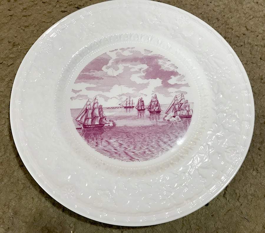 American Legion Auxiliary Pink Dinner Plate by Shenango-1