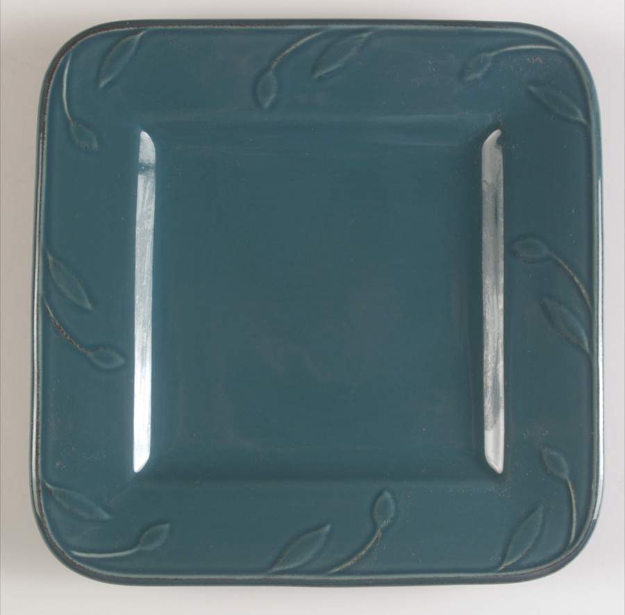 Sorrento Teal Square Salad Plate by Signature-1