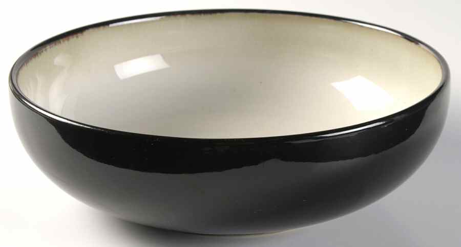 Eclipse Black 9" Round Vegetable Bowl by Sango-1