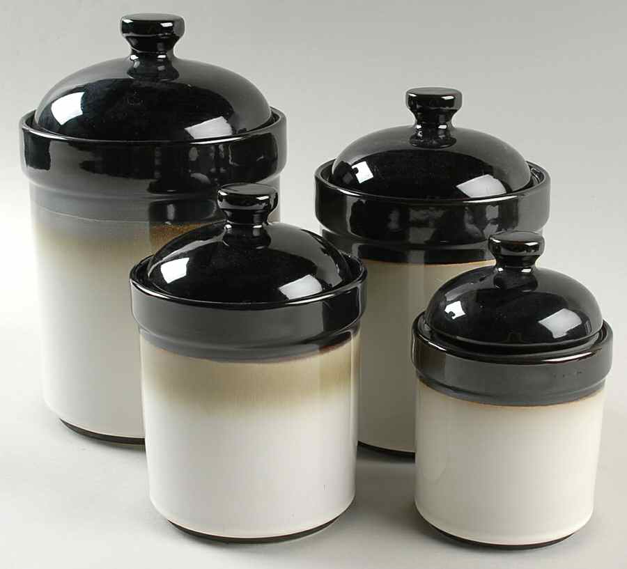 Eclipse Black (4 Piece) Canister Set (Box Set) by Sango-1