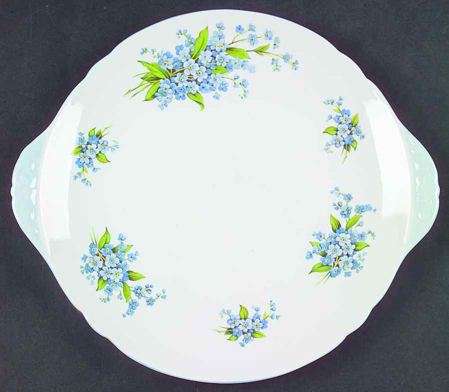 Forget Me Not (Richmond Shape) Handled Cake Plate by Shelley-1