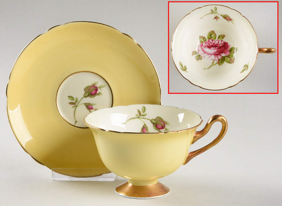 English Rose Footed Cup & Saucer Set by Shelley-1