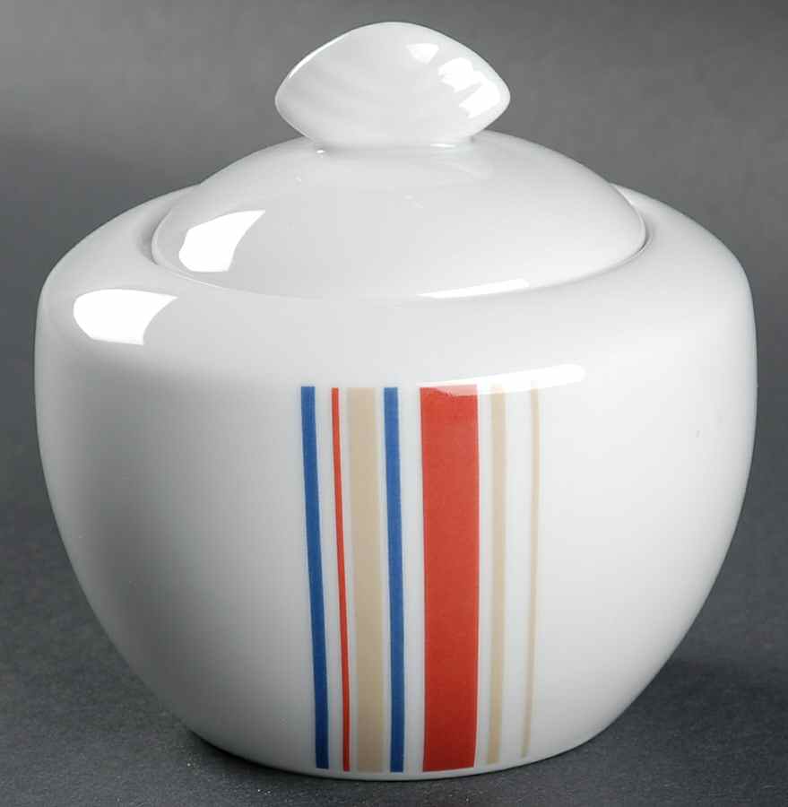 Barcode Red Sugar Bowl & Lid by Studio Nova-1