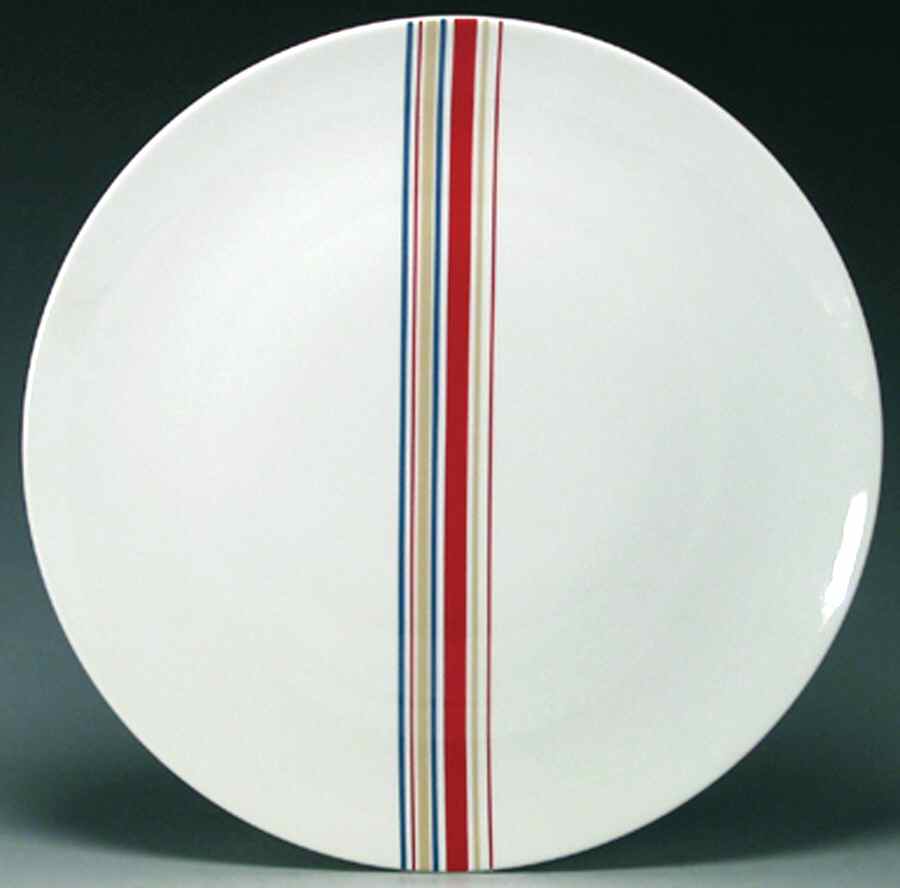 Barcode Red 12" Chop Plate (Round Platter) by Studio Nova-1