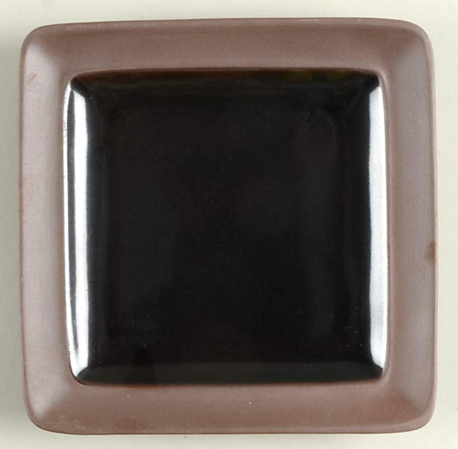 Canyon Black Square Salad Plate by Sango-1