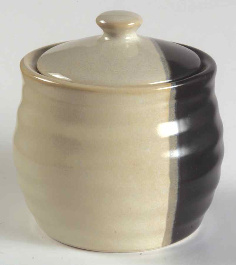 Trio Black Sugar Bowl & Lid by Sango-1