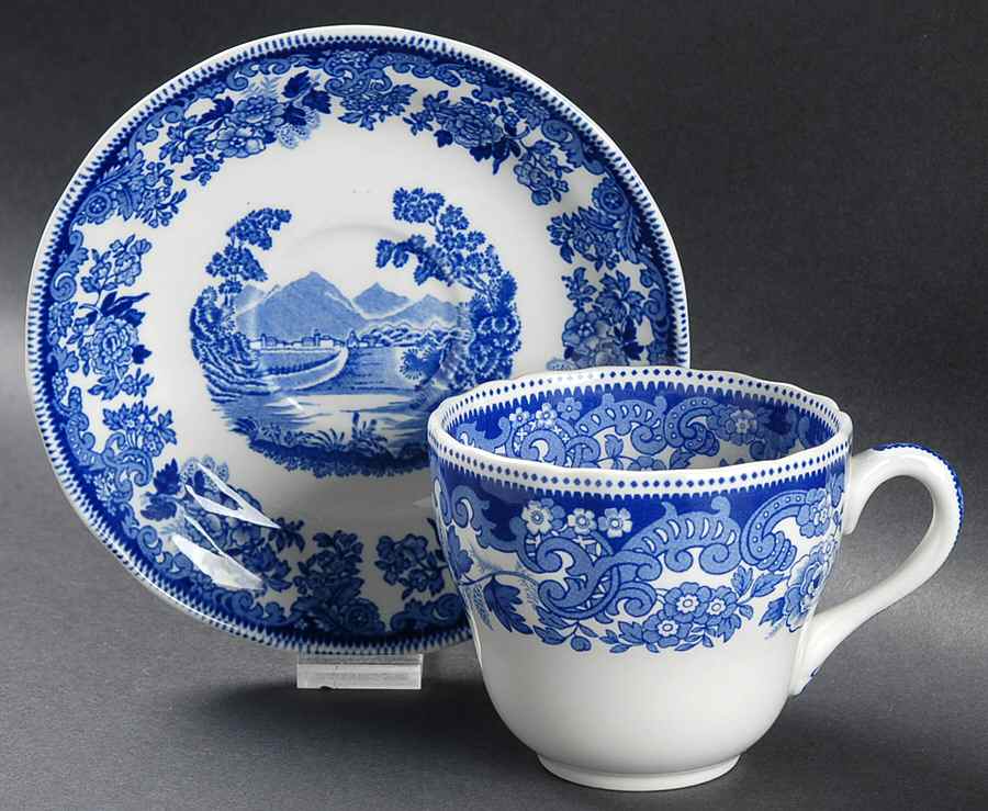 Jane Seymour Flat Cup & Saucer Set by Spode-1
