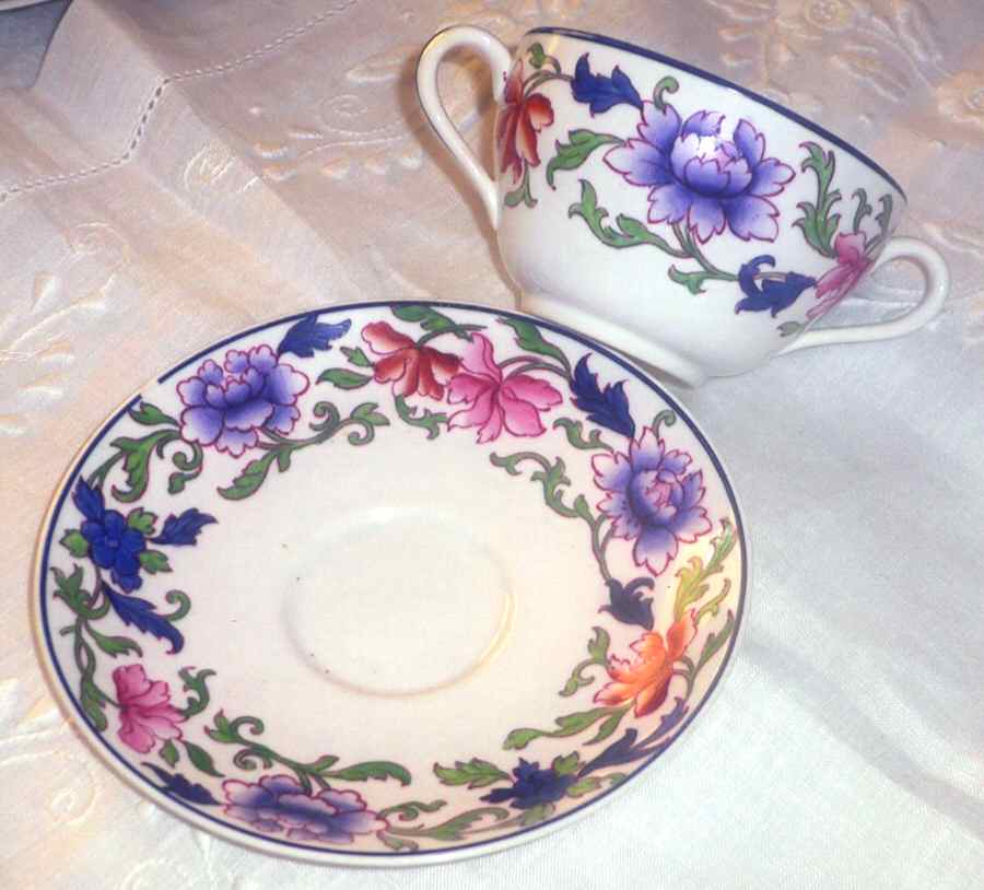 C4471 Flat Cream Soup Bowl & Saucer Set by Spode-1