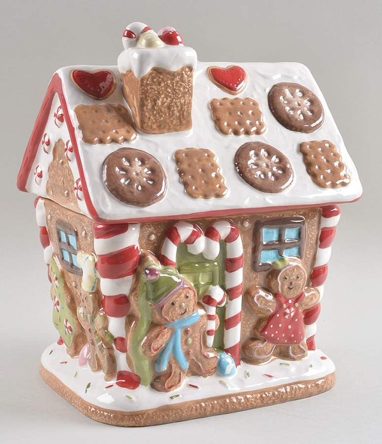 Homemade Holidays House Cookie Jar & Lid by St Nicholas Square-1
